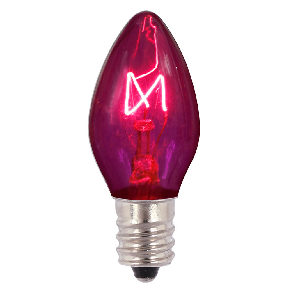 Vickerman C7 Transparent Purple Twinkle Replacement Bulb 5 watts 120 Volt box of 25