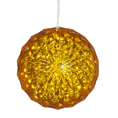 Vickerman 6" Crystal Ball Christmas Ornament with 30 Yellow LED Lights