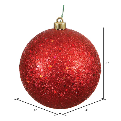 Vickerman 4" Red Sequin Ball Ornament 6 per Bag