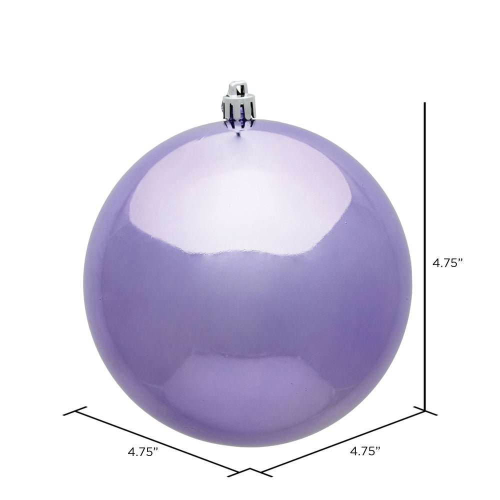 Vickerman 4.75" Lavender Shiny Ball Ornament 4 per Bag