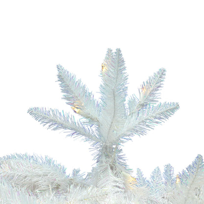 Vickerman 7.5' Sparkle White Spruce Pencil Artificial Christmas Tree Pure White LED Lights