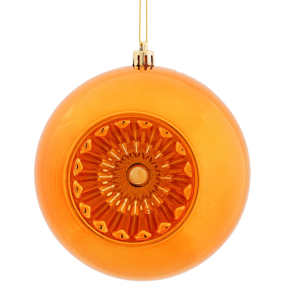 Vickerman 4.75" Burnished Orange Shiny Star Brite Ball Ornament 4 per Bag