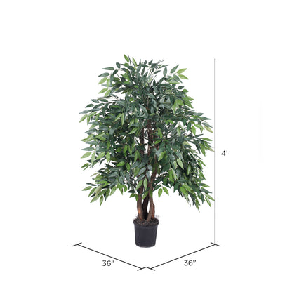 Vickerman 4' Artificial Green Smilax Extra Full Bush Black Plastic Pot.