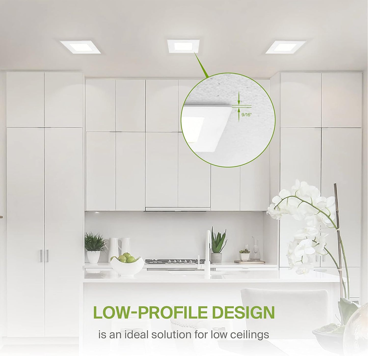 ASD Lighting LED Recessed Mini Panel Square 3inch 6W 120V Triac 2700/3000/3500/4000/5000K White UL Energy Star 6 pack