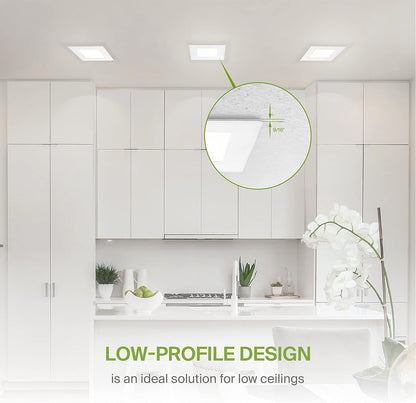 ASD Lighting LED Recessed Mini Panel Square 3inch 6W 120V Triac 2700/3000/3500/4000/5000K White UL Energy Star 6 pack
