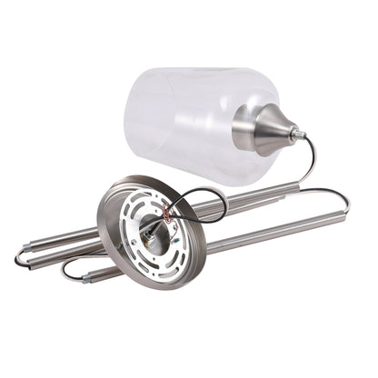 ASD Lighting Mini-Pendant with rod 1xE26 60W 120V Clear Glass, Nickel ETL