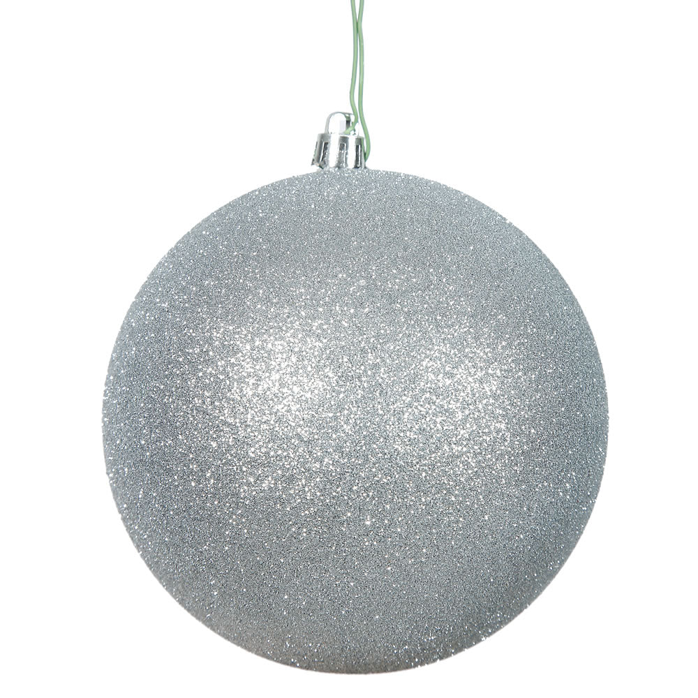 Vickerman 8" Silver Glitter Ball Ornament