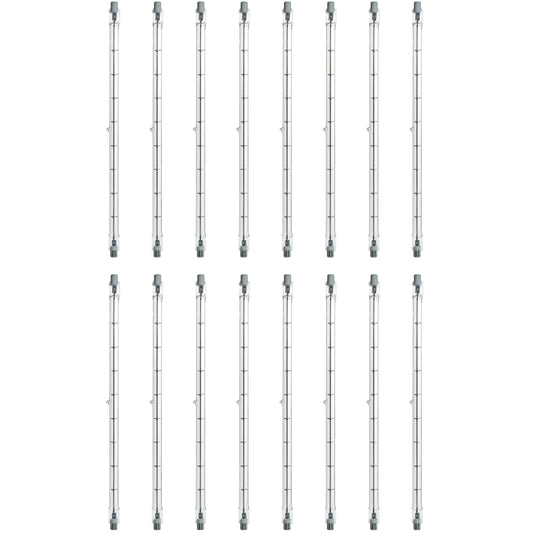 Sunlite 40639 Halogen T3 Double Ended Mini Tube Light, 1000 Watts, 120 Volts, Clear, 19000 Lumens, 3200K Bright White, Dimmable, 100 CRI, 1500 Rated Hours, 12 Pack