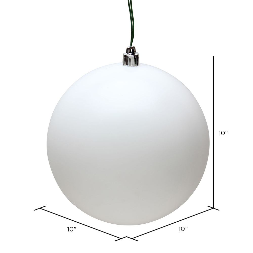 Vickerman 10" White Matte Ball Ornament