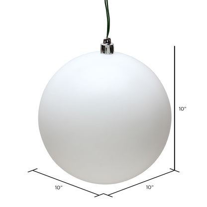 Vickerman 10" White Matte Ball Ornament