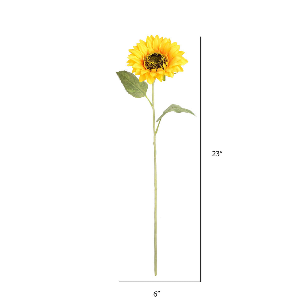 Vickerman 23" Artificial Yellow Sunflower Stem 6 per Bag