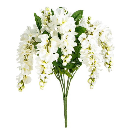 Vickerman 19 " Artificial White Wisteria Bush.
