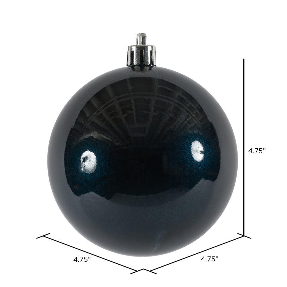 Vickerman 4.75" Midnight Blue Candy Ball Ornament 4 per Bag