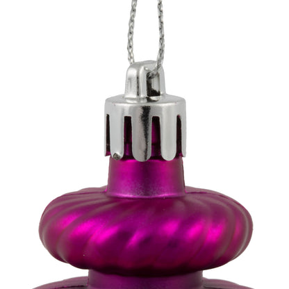 Vickerman 4" Fuchsia 4-Finish Finial Ornament 8 per Box