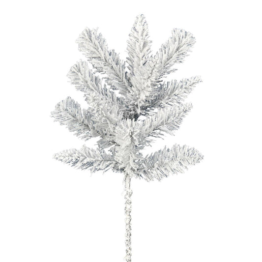 Vickerman 18" Frosted Silver Artificial Christmas Spray. Includes 6 sprays per pack.