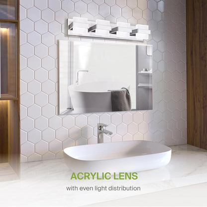 ASD Lighting LED Vanity 4-light 23W 120V CCT Selectable 2700/3000/4000/5000/6000K Dimmable Chrome ETL