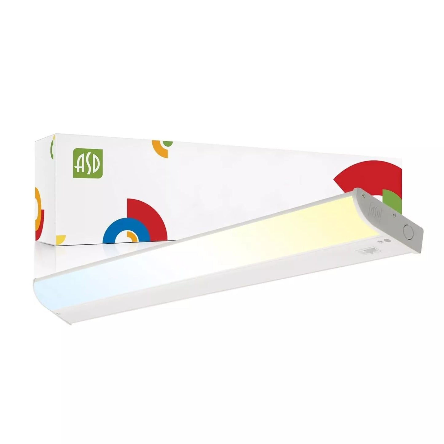 ASD Lighting LED Under Cabinet Bullnose 32" 16W 120V Dimmable CCT Selectable 3000/4000/5000K Hardwired, On/Off Switch, White ETL Energy Star