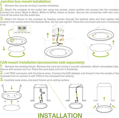 ASD Lighting LED Disk Light 6" 15W 5000K Dimmable White ETL Energy Star 12pack