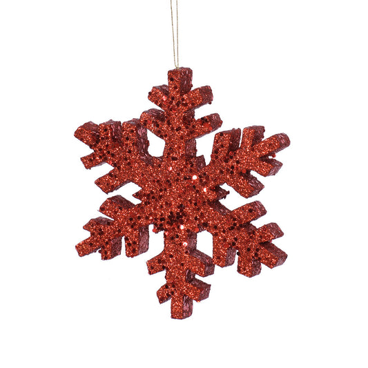 Vickerman 36" Red Glitter Snowflake Christmas Ornament