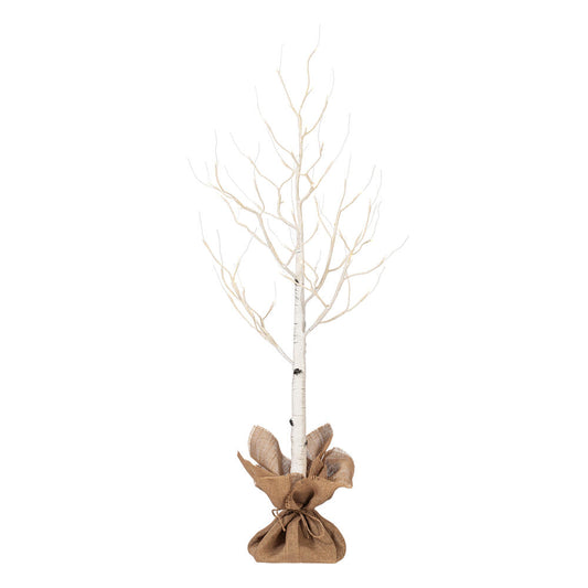Vickerman 4' White Birch Twig Tree Warm White 3mm Wide Angle LED lights.