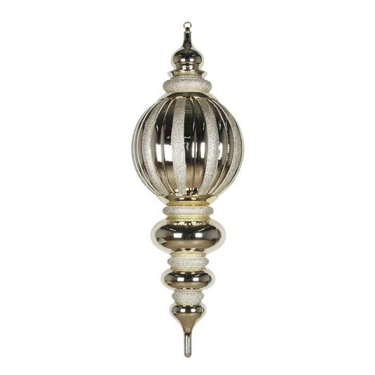 Vickerman 35" Champagne Shiny Finial Ornament with Glitter Accents