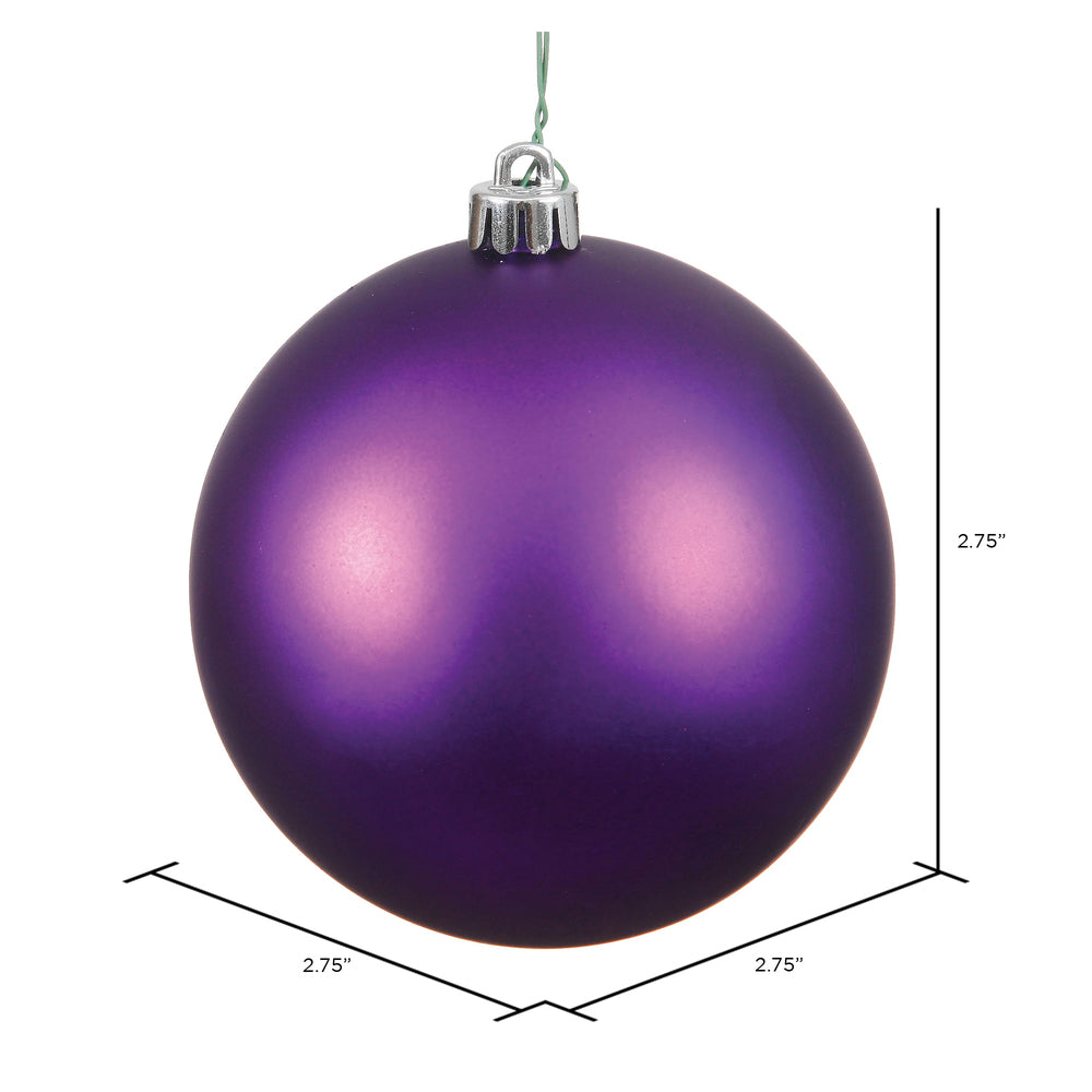 Vickerman 2.75" Plum Matte Ball Ornament 12 per Bag