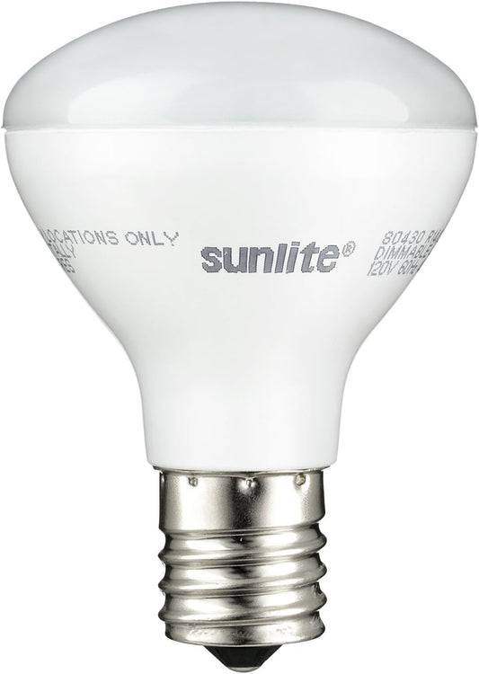 Sunlite 80425-SU LED R14 Mini Reflector Floodlight Bulb 4 Watts (25W Equivalent), 250 Lumens, Intermediate (E17) Base, Dimmable, ETL Listed, 30K- Warm White, 1 Pack