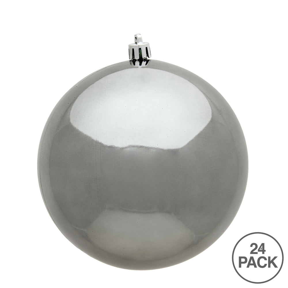 Vickerman 2.4" Pewter Shiny Ball Ornament 24 per Bag