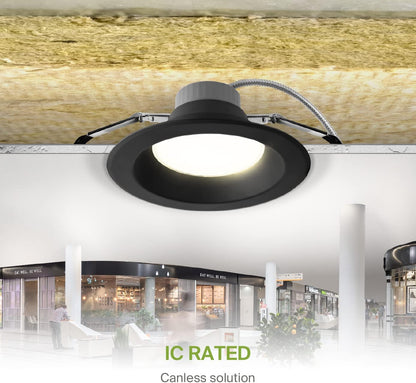 ASD Lighting LED Commercial Downlight 10inch 20/30/40W 120-277V 0-10V Dimmable 2700/3000/3500/4000/5000K Black UL ES