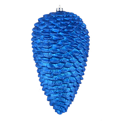 Vickerman 7" Blue Matte Glitter Pinecone Christmas Ornament 4 per pack