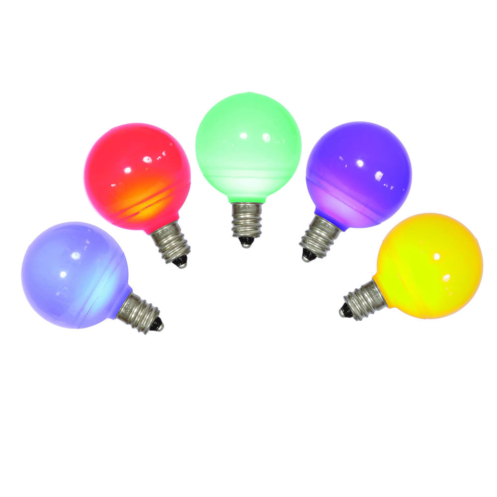 Vickerman Multi-Colored Ceramic G40 LED Replacement Bulb, 5 per Bag