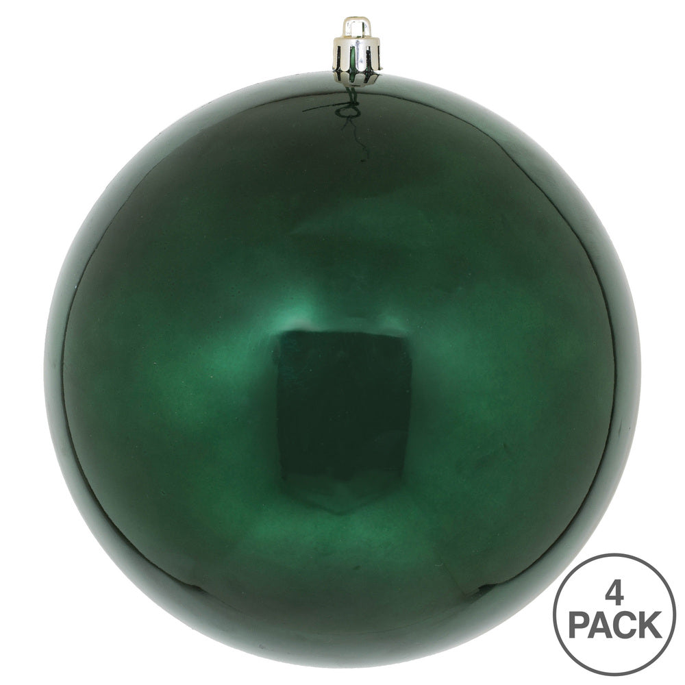 Vickerman 6" Midnight Green Candy Ball Ornament 4 per Bag