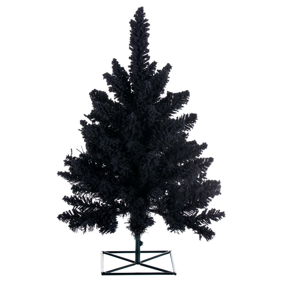 Vickerman 3' x 25" Flocked Black Fir Artificial Unlit Christmas Tree.