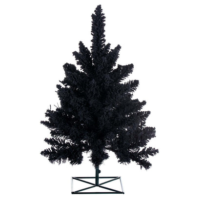 Vickerman 3' x 25" Flocked Black Fir Artificial Unlit Christmas Tree.