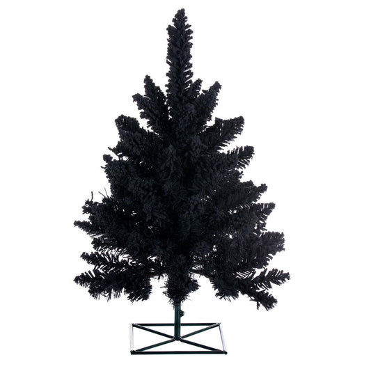 Vickerman 3' x 25" Flocked Black Fir Artificial Unlit Christmas Tree.