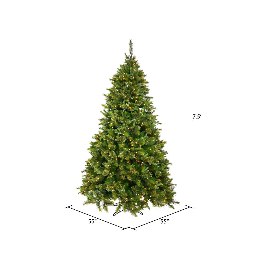 Vickerman 7.5' Cashmere Pine Artificial Christmas Tree Clear Dura-Lit® Lights