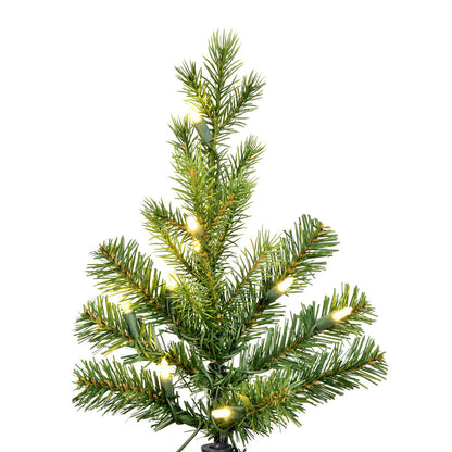 Vickerman 6.5' x 35" Moutauk Pine Artificial Christmas Pencil Tree with Warm White LED Lights