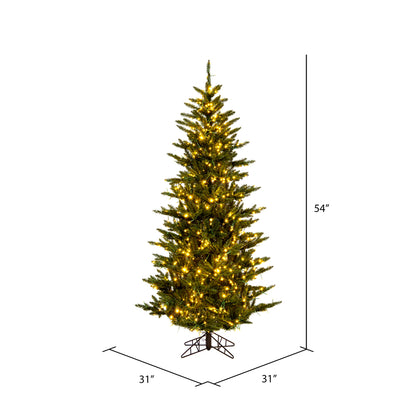 Vickerman 4.5' x 31" Natural Slim Fraser Fir Tree 3mm LED Color Changing Lights.