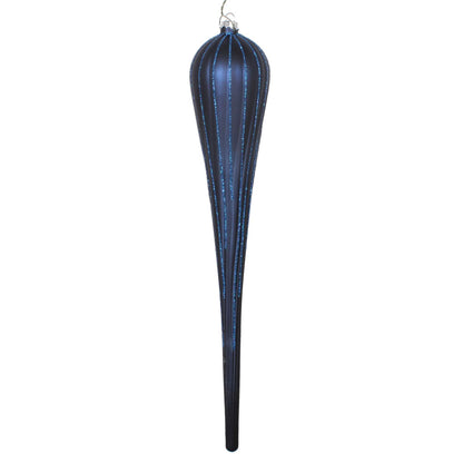 Vickerman 15.75" Midnight Blue Matte Glitter Drop Christmas Ornament Pack of 2