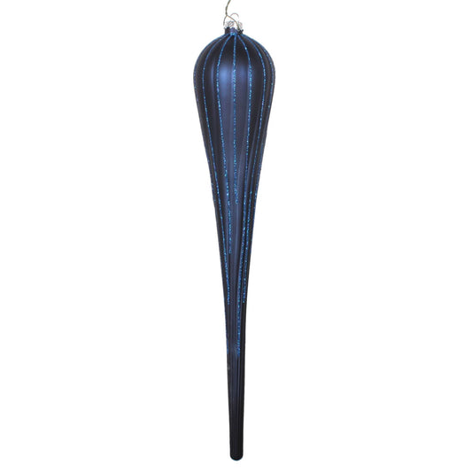 Vickerman 15.75" Midnight Blue Matte Glitter Drop Christmas Ornament Pack of 2