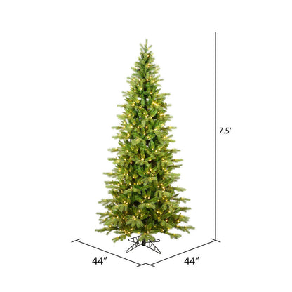 Vickerman 7.5' x 44" Balsam Spruce Slim Tree 1150 Warm White Low Voltage 3MM LED Lights.