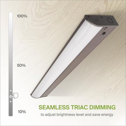 ASD Lighting LED Under Cabinet Bullnose 32" 16W 120V Dimmable CCT Selectable 3000/4000/5000K Hardwired, On/Off Switch, Oil Rubbed Bronze ETL Energy Star