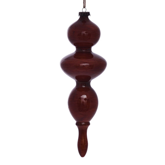 Vickerman 14" Copper Wood Grain Bubble Finial Ornament Pack of 3