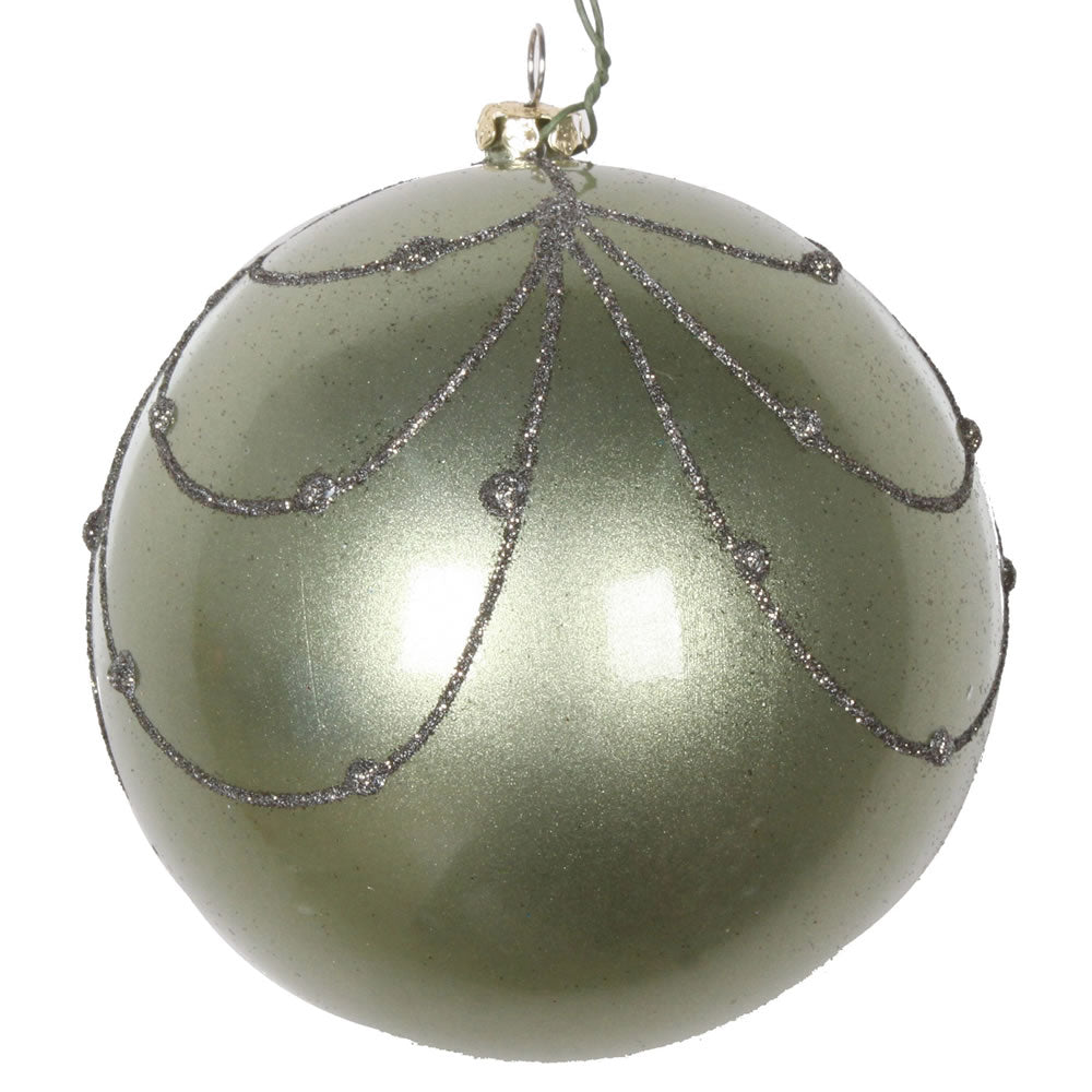 Vickerman 4" Wrought Iron Candy Finish Curtain Ornament with Glitter Accents 4 per Bag