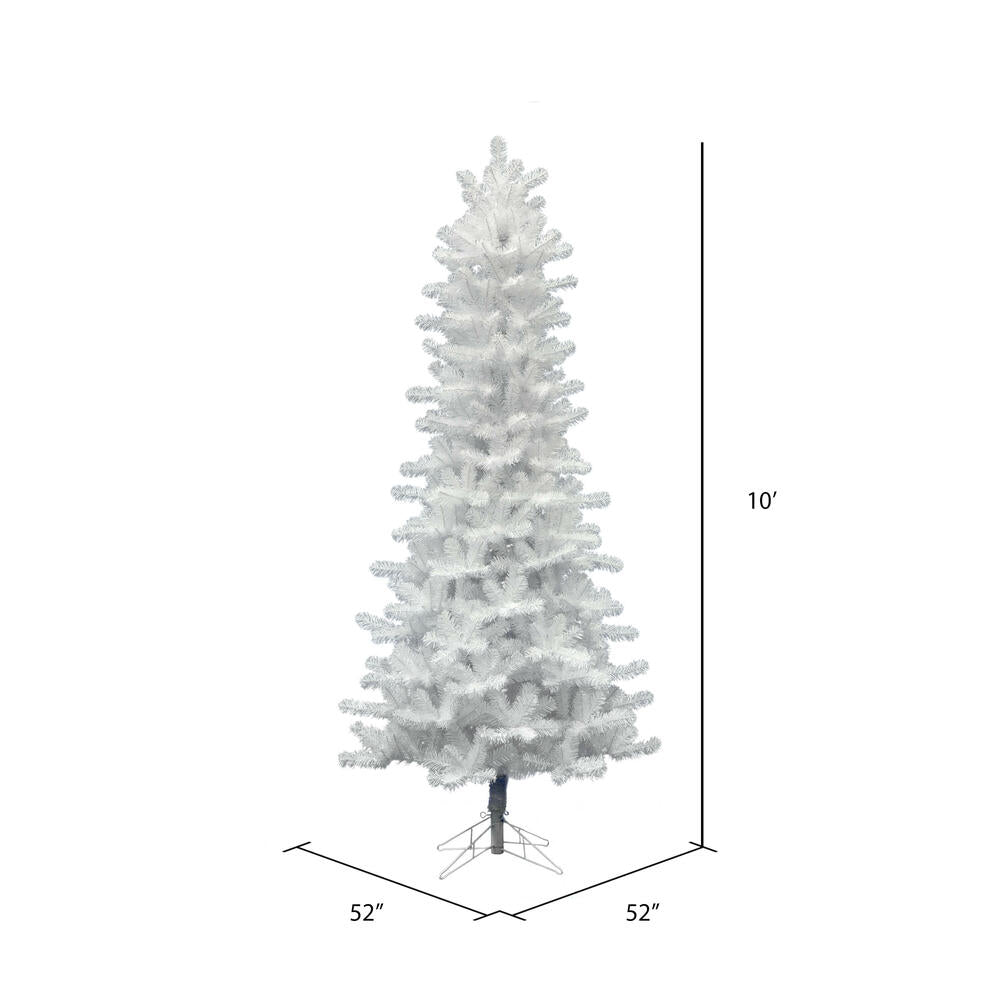 Vickerman 12' Crystal White Pine Slim Artificial Christmas Tree Unlit