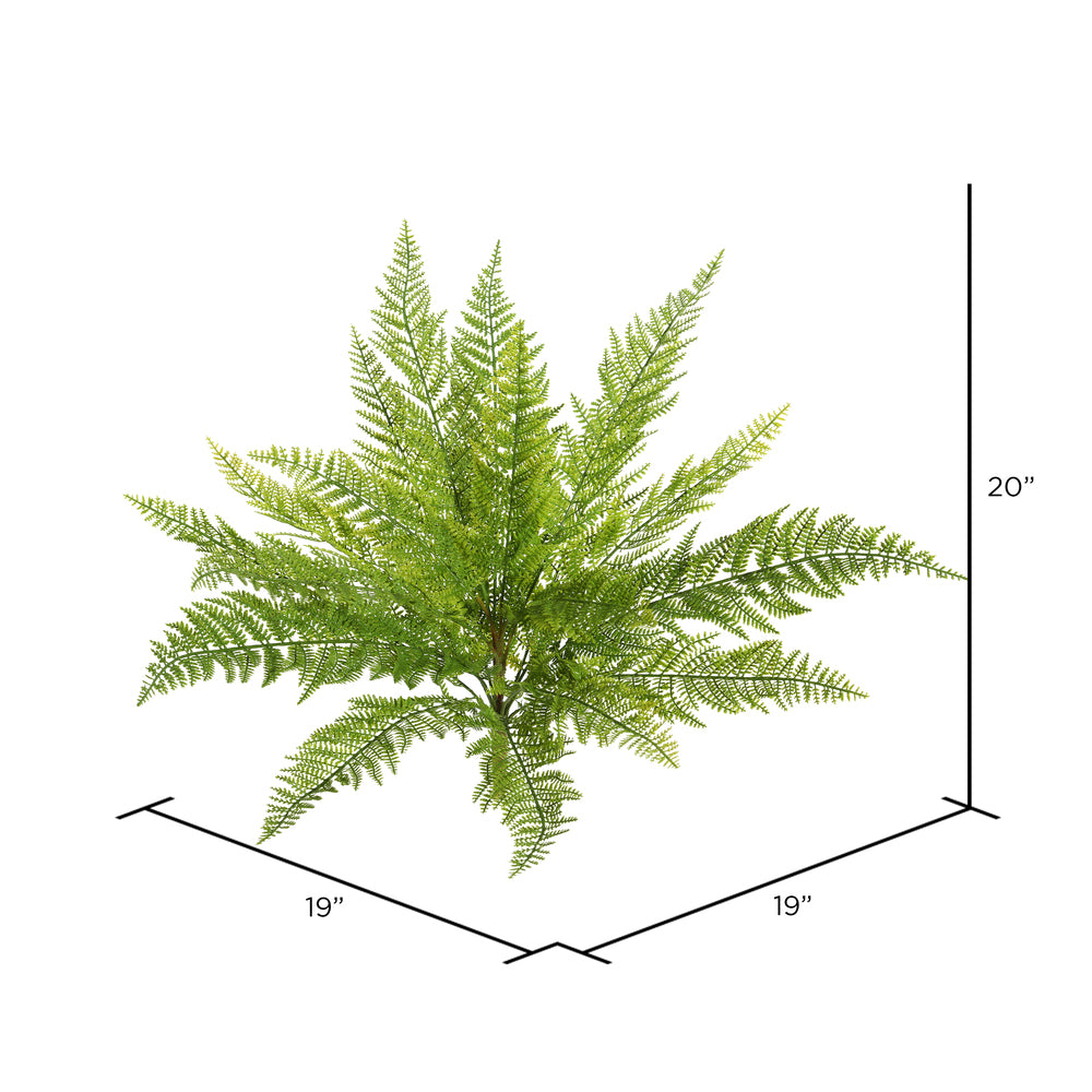 Vickerman 20" Artificial Green Lace Fern Bush.