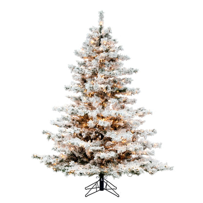 Vickerman 6.5' Flocked Alaskan Pine Artificial Christmas Tree Clear Dura-Lit lights