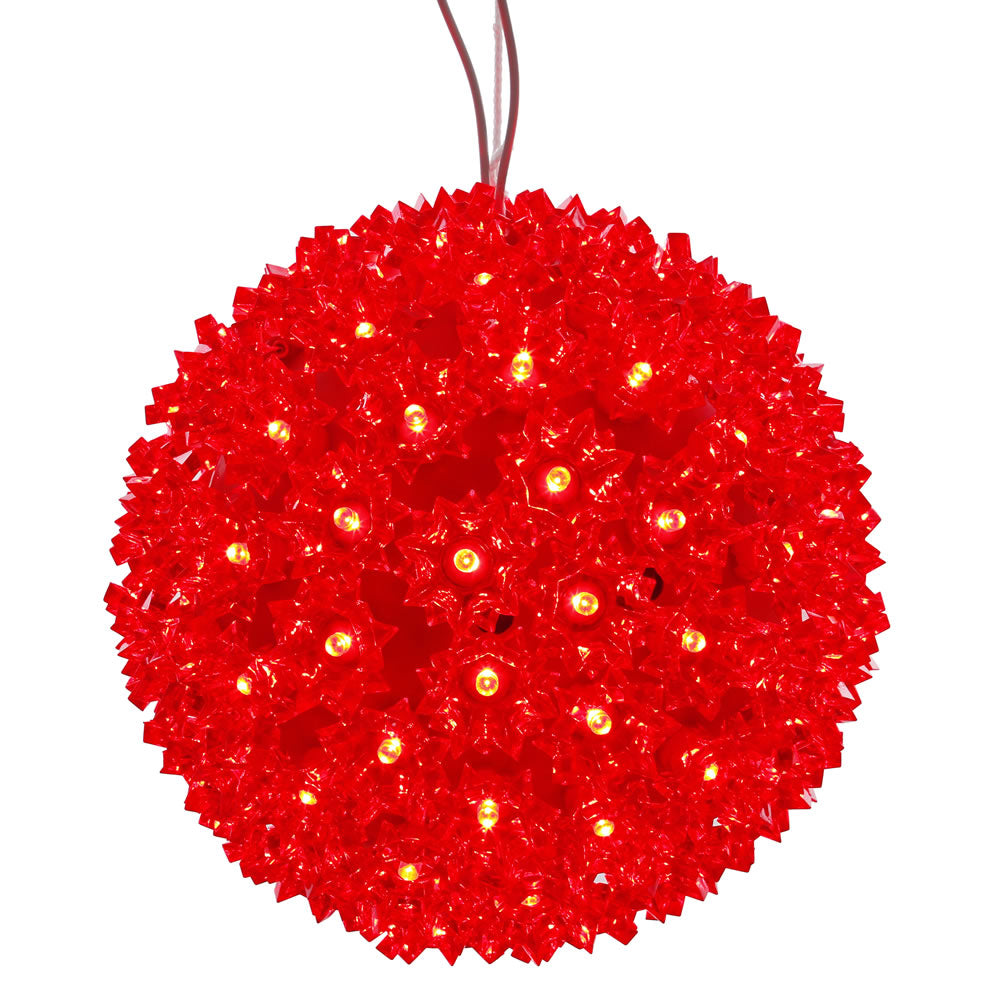 Vickerman 6" Starlight Sphere Christmas Ornament with Red Wide Angle LED Lights