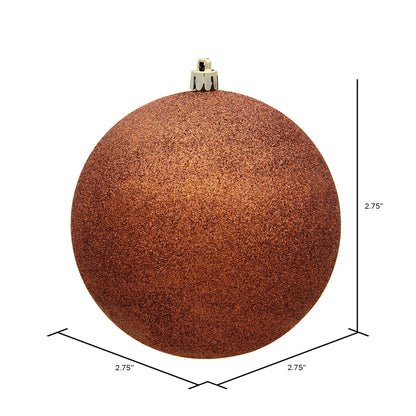 Vickerman 2.75" Copper Glitter Ball Ornament 12 per Bag