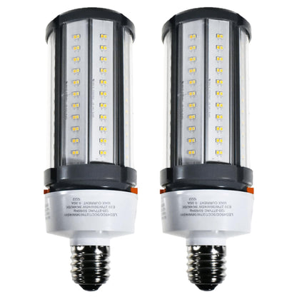 Damar- LED Corn Cob Post Top Bright Light Bulb Type B Ballast Bypass 27W/36W/45W E39 Mogul Base 30K/40K/50K Color Selectable 3780/5040/6300 Lumens Dimmable 120-277VAC Pack of 2- For Warehouse Garage